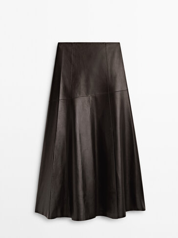 Разкроена кожена пола от естествена напа – Limited Edition