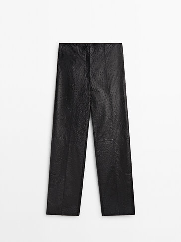 Pantalon en cuir nappa gravé - Limited Edition
