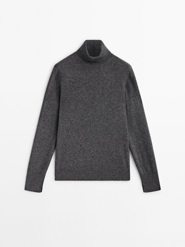 Wool blend high neck sweater