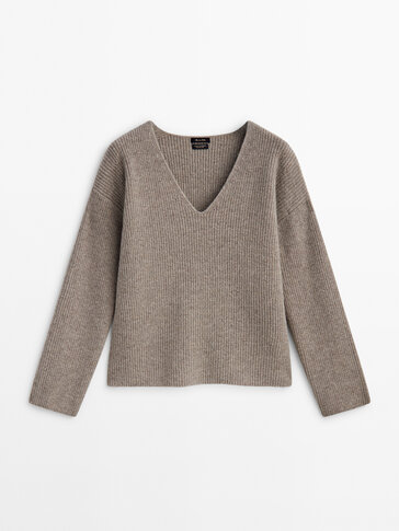 Džemper od mešavine vune pleten patent bodom – Dvodelni komplet