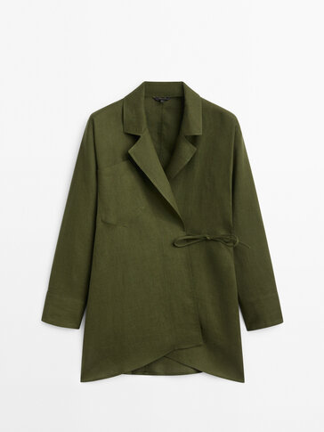 100% linen kimono blazer