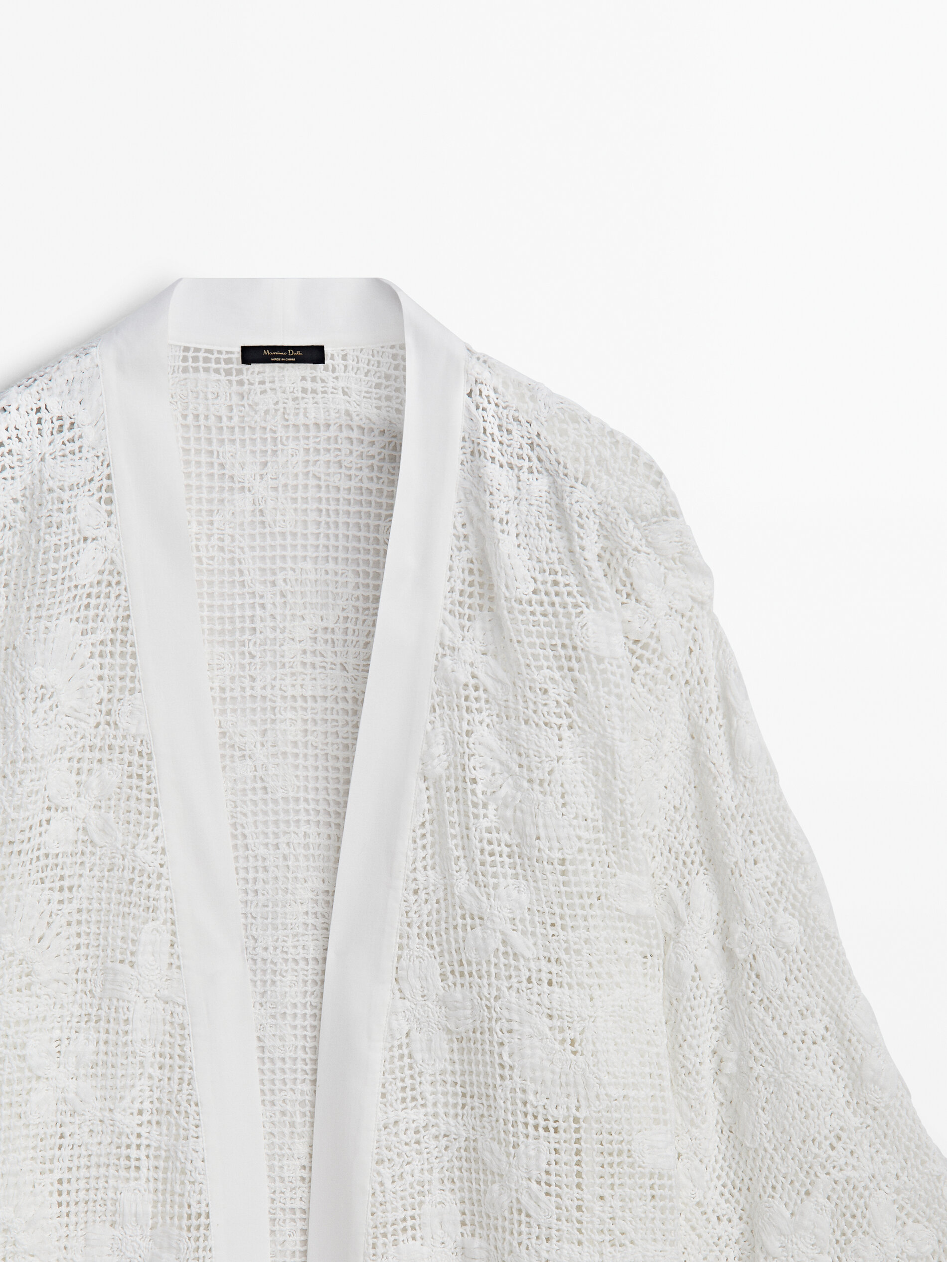 Long embroidered kimono Massimo Dutti