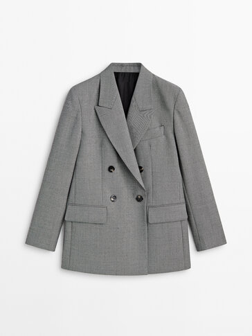 Textured double-breasted suit blazer - Limited Edition