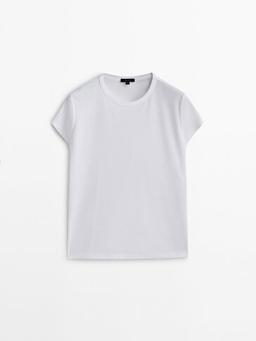 T-shirt manga curta algodão mercerizado