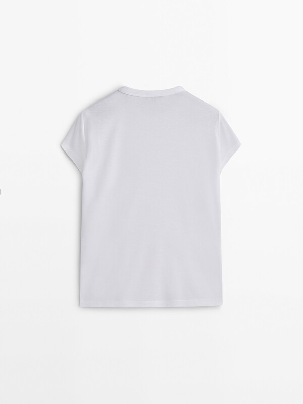 Short sleeve mercerised cotton T-shirt - Massimo Dutti