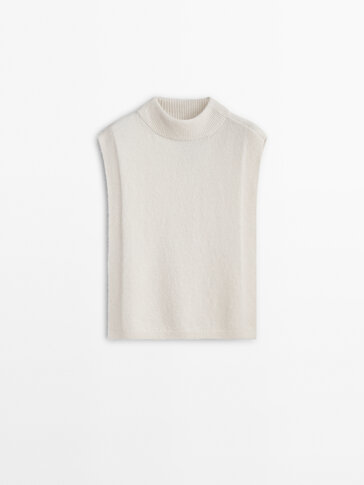 Mock turtleneck knit chest scarf - Massimo Dutti