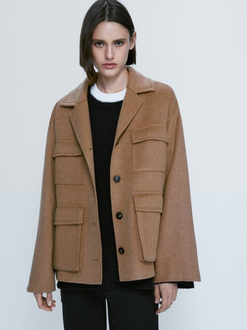 Short Wool Blend Coat
