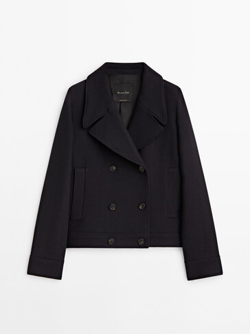 Black short pea sales coat