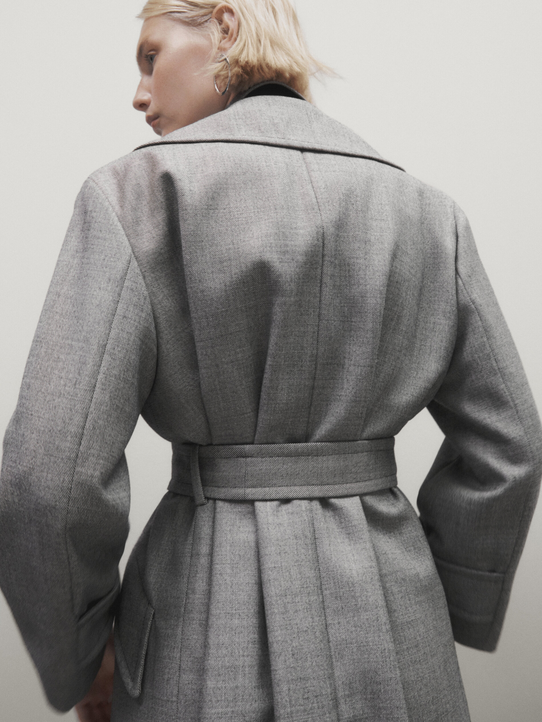 Textured belted trench coat - Limited Edition - Massimo Dutti