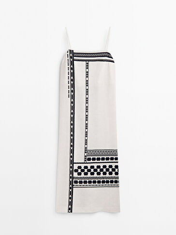 Strappy midi dress with latticework detail