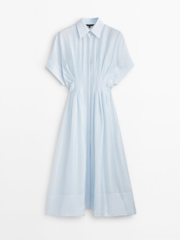 Fitted shirt-style midi dress