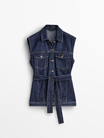 Chaleco denim cinturón