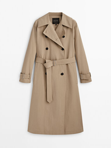Technical trench coat with belt