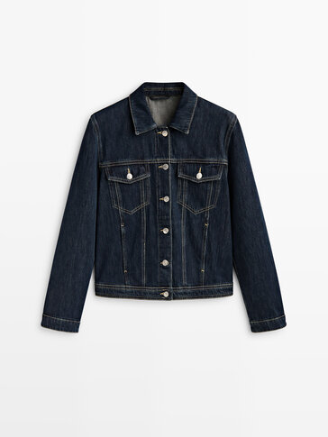 Denim trucker jacket · Dark Blue · Coats And Jackets | Massimo Dutti