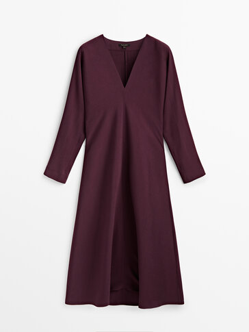 Massimo dutti 2025 burgundy dress