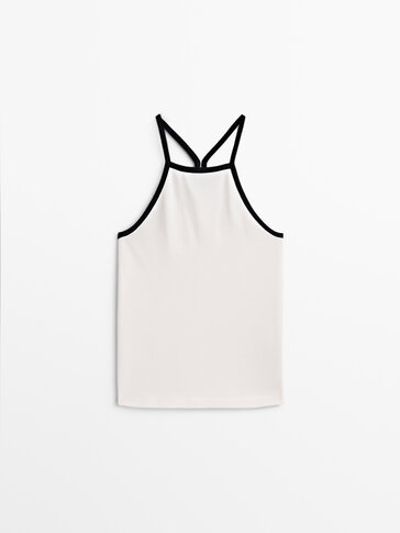 Cotton top with contrast straps