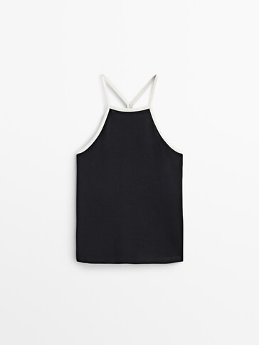 Cotton top with contrast straps