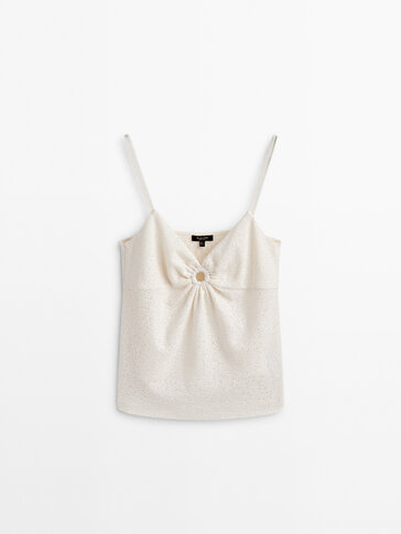 Textured top with ring detail and straps