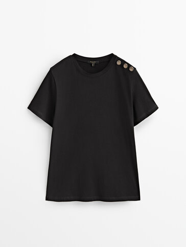 Black t-shirts for women - Massimo Dutti