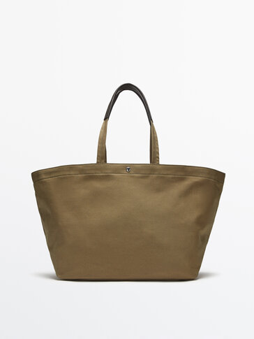 Maxi canvas shopper bag