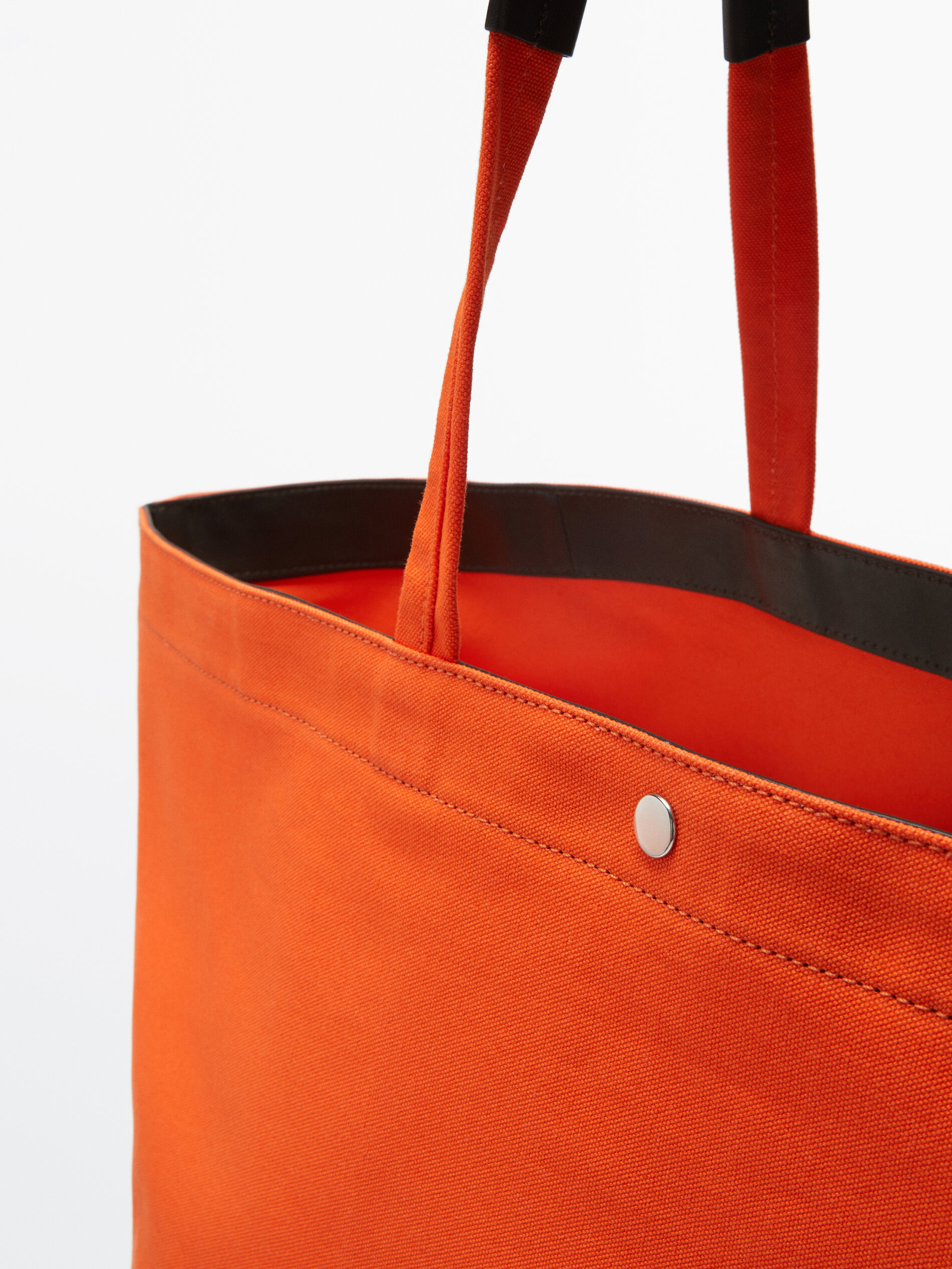 Maxi canvas shopper bag - Massimo Dutti