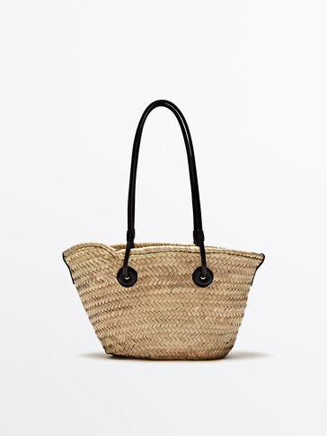 Woven basket bag + detachable pouch