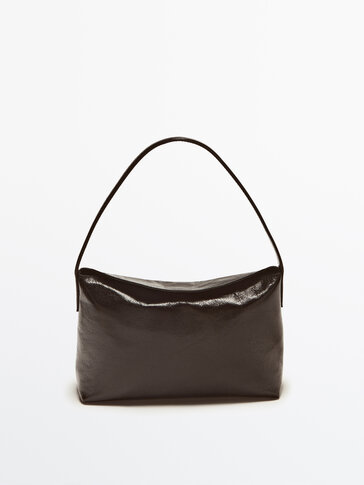 New ‘90s crackled leather shoulder bag