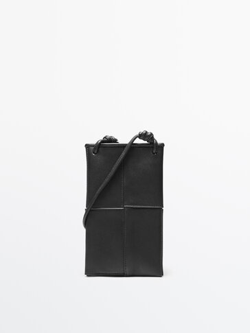 Padded nappa leather mini crossbody bag · Black, White · Accessories
