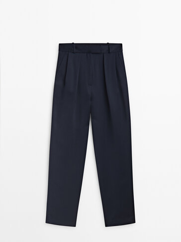 Flowing satin darted trousers - Studio