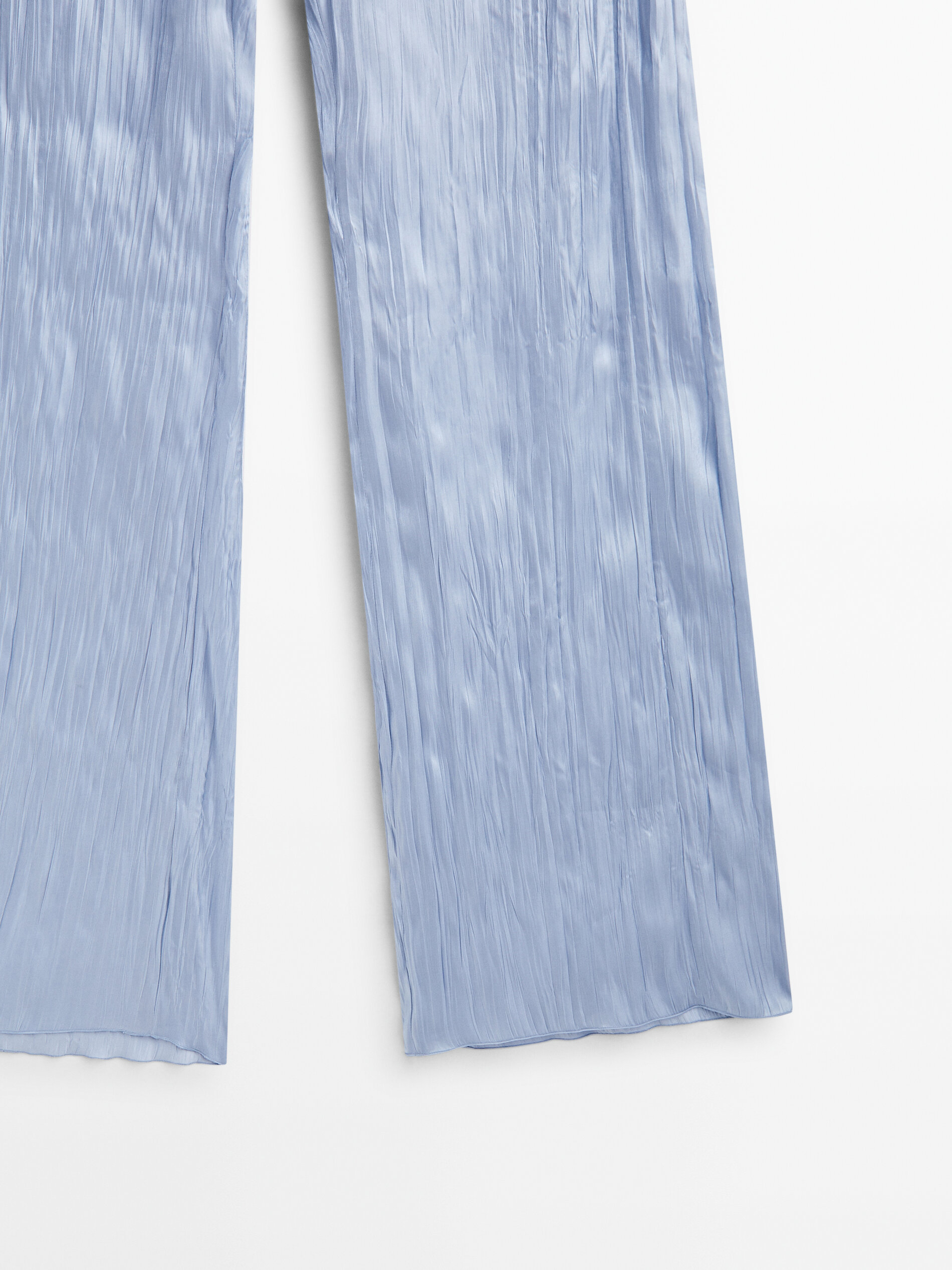 Pantalón ancho organza efecto arrugado -Studio