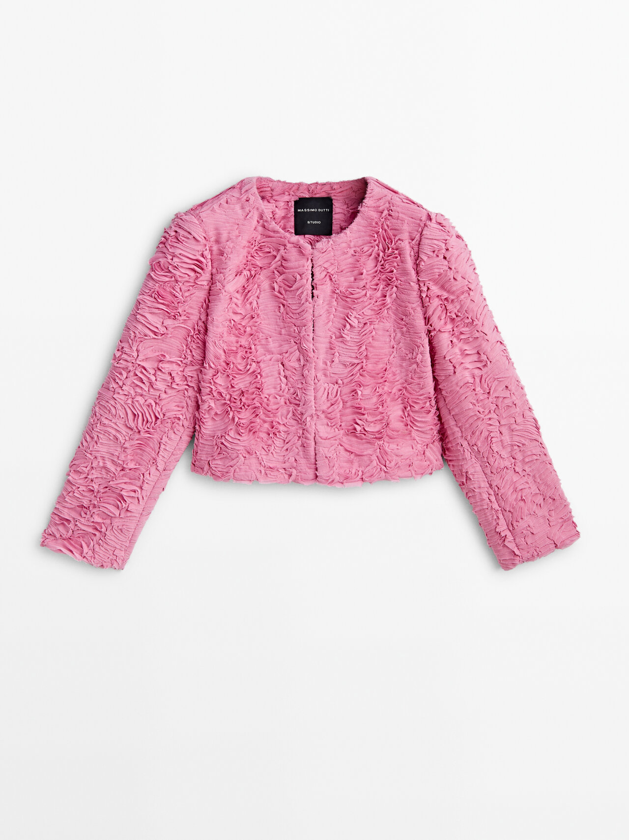 MASSIMO DUTTI BOUCLÉ-JACKE MIT STRUKTURMUSTER -STUDIO