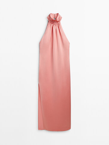 Μακρύ φόρεμα με λαιμόκοψη halter -Studio