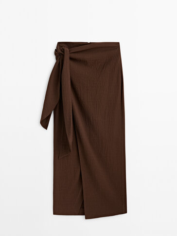 Textured wrap skirt -Studio