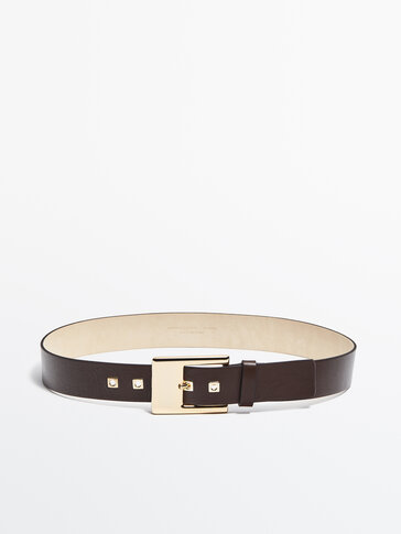Leather belt with eyelets -Studio