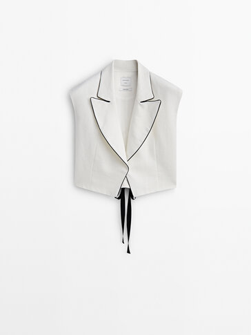 Linen waistcoat with contrast detail - Studio