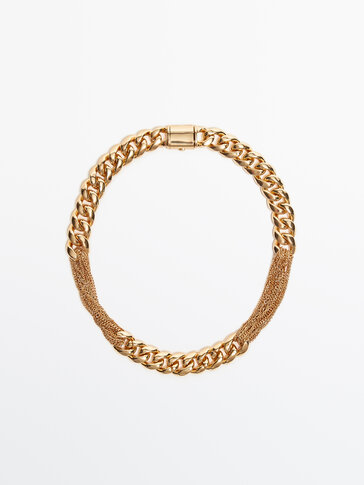 Gold plated mixed chain necklace -Studio