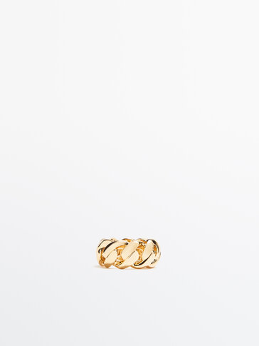 Gold plated chain ring -Studio