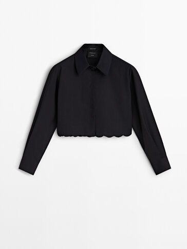 Cropped shirt with wavy detail - Studio