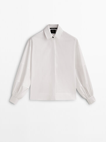 Poplin shirt with sleeve detail - Studio