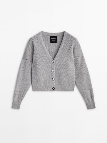 V-neck cardigan with buttons - Studio