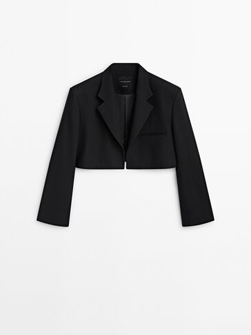 Cropped tuxedo-style suit blazer - Studio