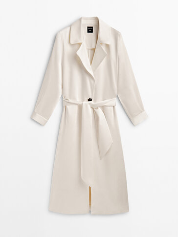 Satin trench coat with buttons - Studio