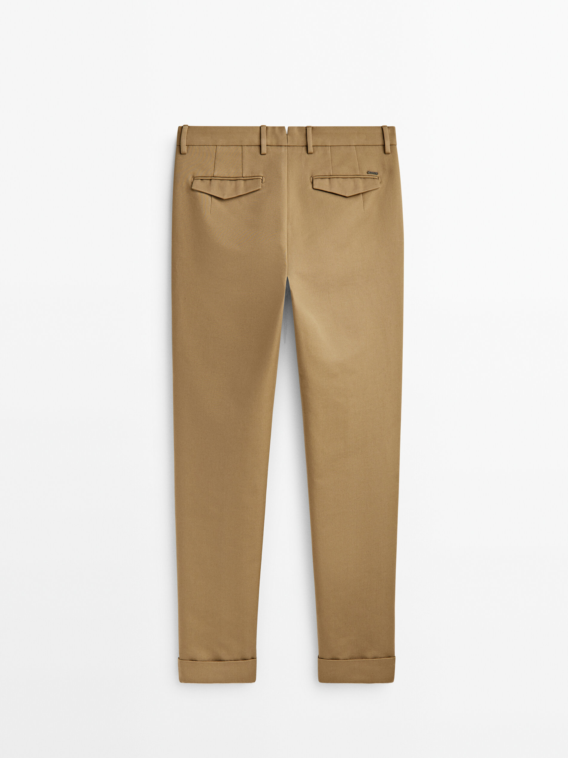 Relaxed fit darted chino trousers · Ochre, Navy Blue, Khaki 