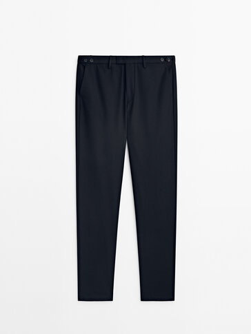 Relaxed fit chino trousers · Navy Blue, Black · Dressy | Massimo Dutti