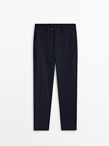 Relaxed-fit belted chinos