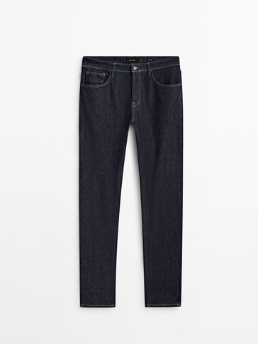 Tapered fit rinse wash jeans