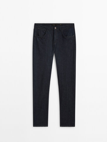 Regular-fit rinse wash jeans