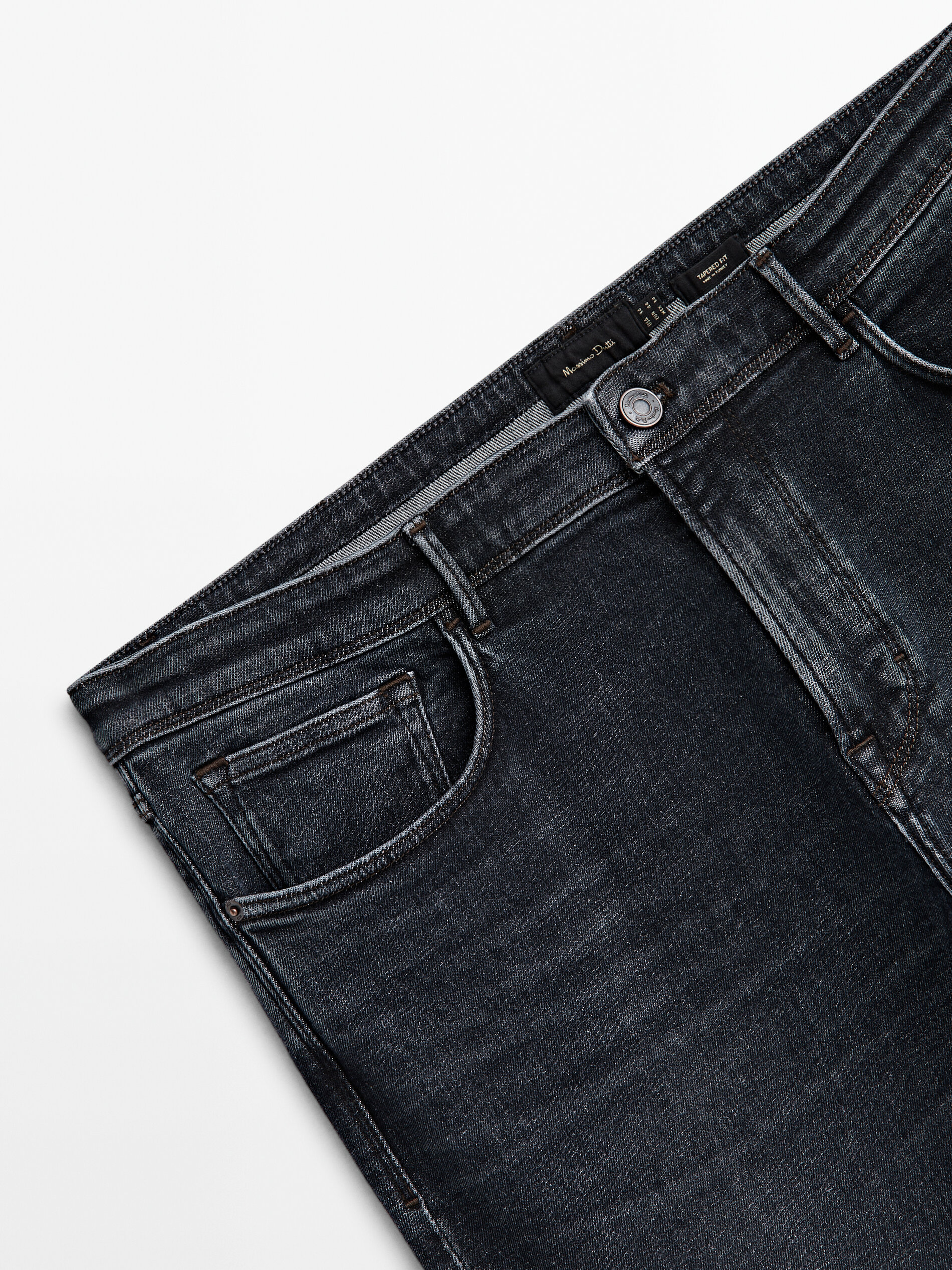 Tapered fit, dirty wash jeans Massimo Dutti