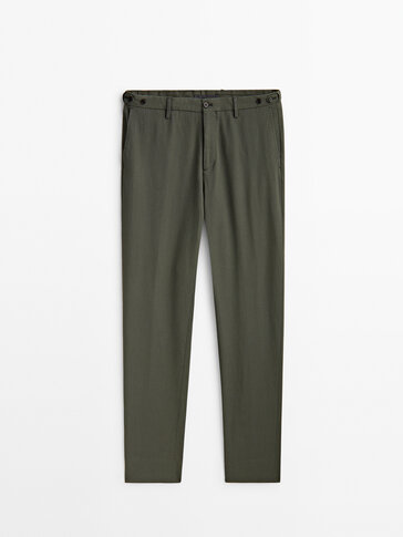 Twill cotton suit trousers