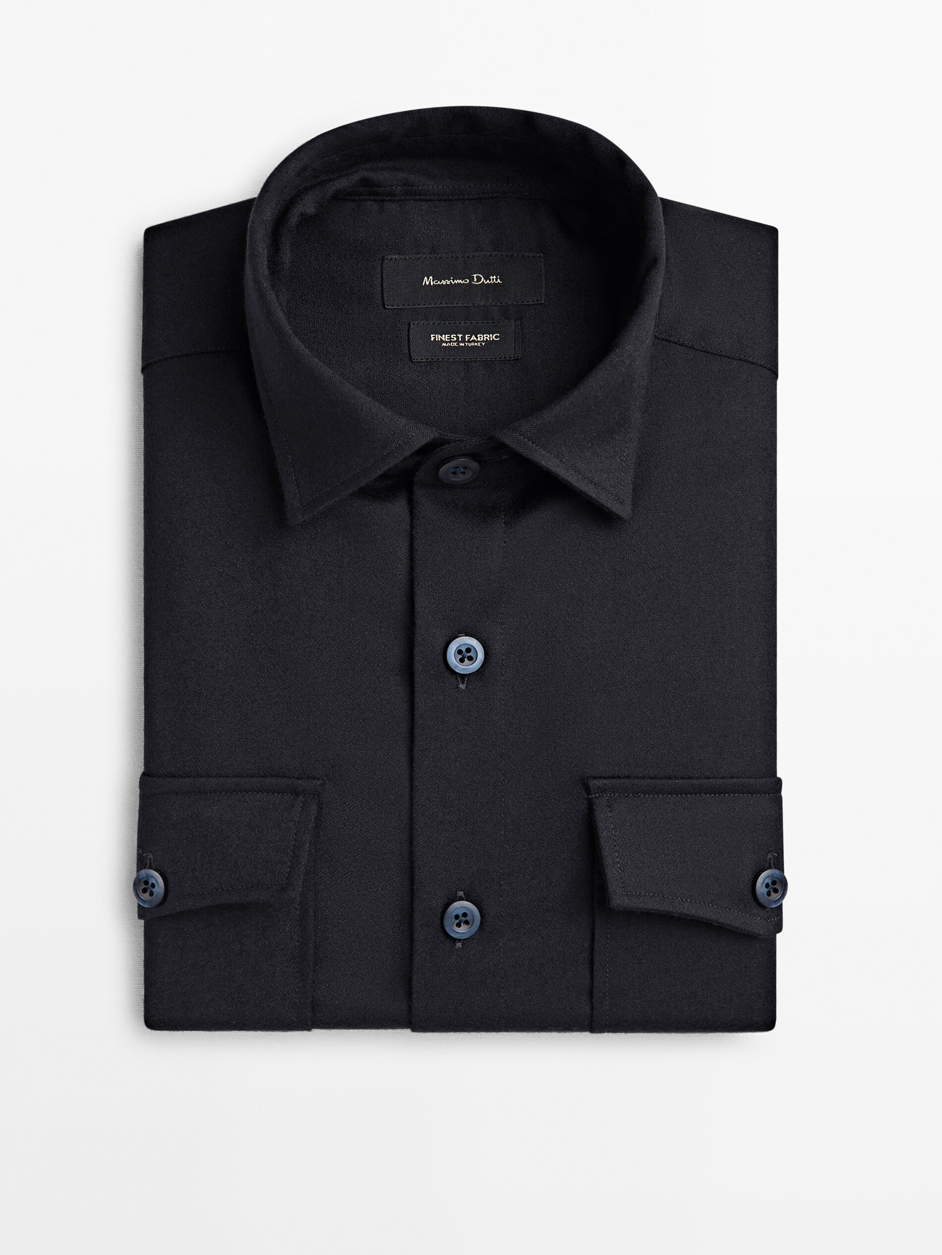 Camisa rayas lana merino slim fit · Azul Marino · Camisas